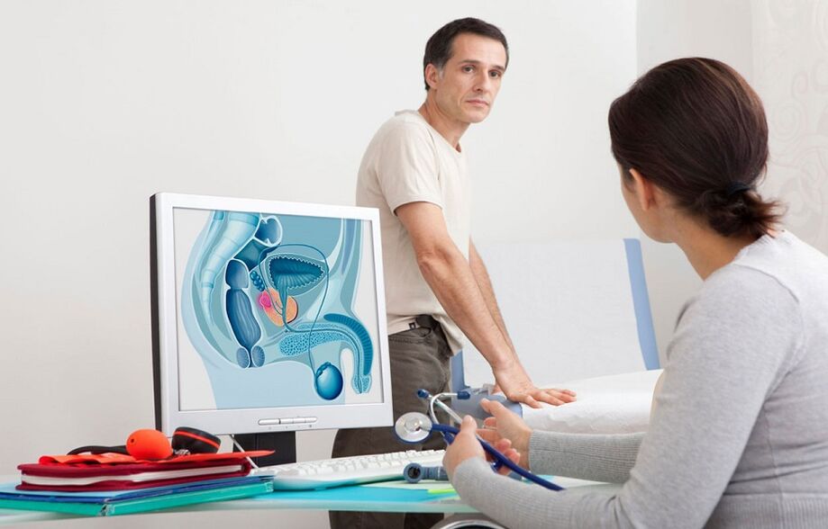 Der Arzt diagnostiziert die Prostatitis anhand von Anamnese, instrumenteller Untersuchung und Tests